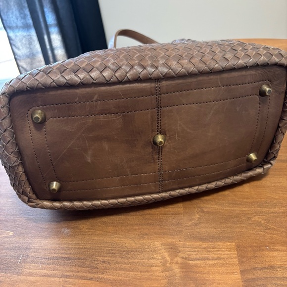 Valentina Made in Italy Woven Leather Hobo Bag | Brown Intrecciato - Picture 7 of 16